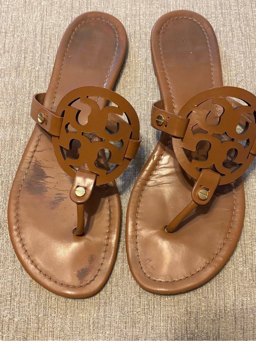 Tory Burch Miller Leather Miller Sandals in Brown